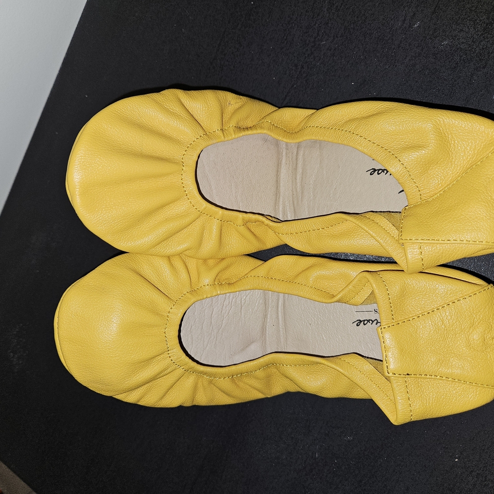 Yellow Leather Ballet Flats
